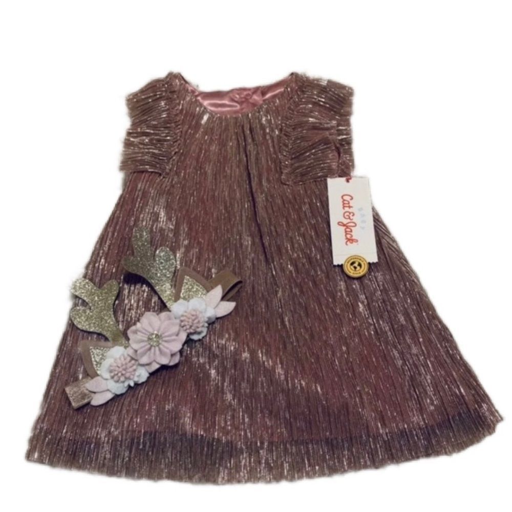 Cat & Jack Dress with Matching Headband (12mo)
